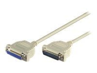 MicroConnect - Seriell- / parallellkabel - DB-25 (hann) til DB-25 (hunn) - 3 m