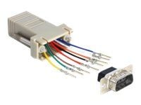 Delock Adapter Sub-D 9 Pin male > RJ45 female assembly kit - Seriell adapter - RJ-45 (hunn) til DB-9 (hann)