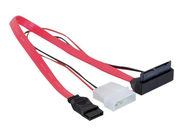 Delock - SATA-kabel - SATA, 4-pins intern strøm (5V) til Micro SATA (hunn) oppvinklet - 30 cm