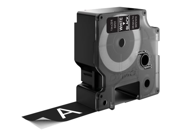 DYMO D1 - Selvklebende - hvit på svart - Rull (2,4 cm x 7 m) 1 kassett(er) etikettbånd - for LabelMANAGER 500TS, PnP