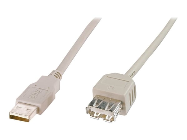 ASSMANN - USB forlængerkabel - USB (han) til USB (hun) - USB 2.0 - 1.8 m - formet - beige