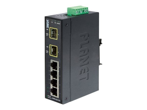PLANET ISW-621TF, Hallitsematon, L2, Fast Ethernet (10/100), Täysin kaksipuolinen, Seinäkiinnitteinen