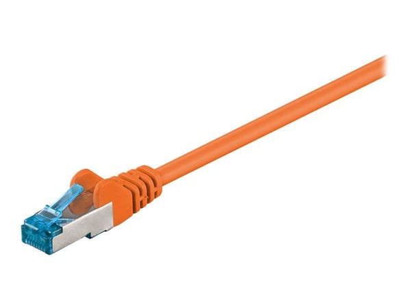 goobay - Koblingskabel - RJ-45 (hann) til RJ-45 (hann) - 50 cm - SFTP, PiMF - CAT 6a - halogenfri, formstøpt, uten hindringer - oransje