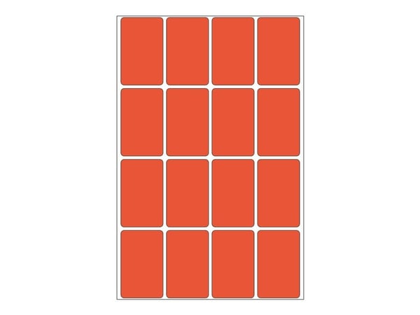 HERMA - Permanet adhesiv - rød - 25 x 40 mm 512 etikett(er) (32 ark x 16) merkelapper
