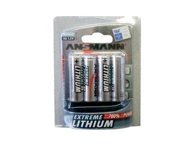 Ansmann Extreme Lithium AA Mignon, Kertakäyttöinen akku, Litium, 4 kpl, 10 vuosi/vuosia, Hopea, -40 - 60 °C