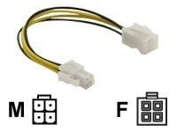 Delock - Strømforlengelseskabel - 4-pin ATX12V (hann) til 4-pin ATX12V (hunn) - 15 cm