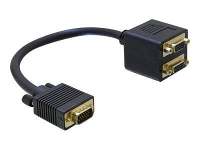 Delock - VGA-adapter - HD-15 (VGA) (hann) til HD-15 (VGA) (hunn) - 20 cm