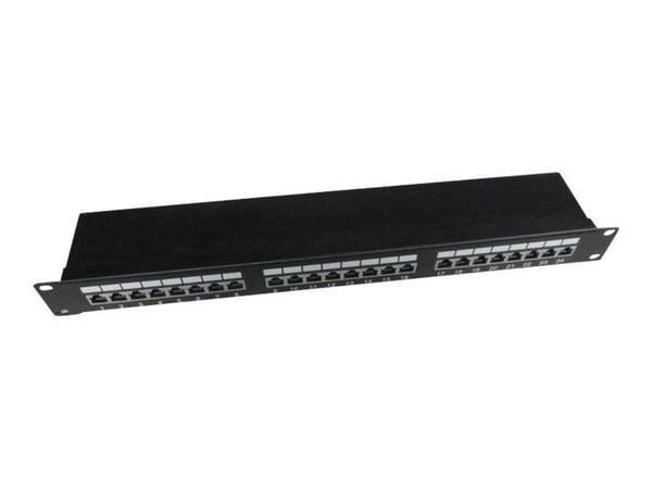 Gembird NPP-C524-002 - Patchpanel med kabelstyring - CAT 5e - STP - svart - 1U - 19" - 24 porter