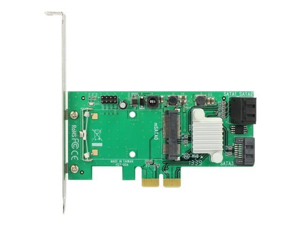 DeLock Hybrid 3 x sisäinen SATA 6 Gb/s + 1 x sisäinen mSATA - Tallennusohjain (RAID) - 4 lähettäjää/kanava - SATA 6Gb/s / mSATA - 600 MB/s - RAID 0...