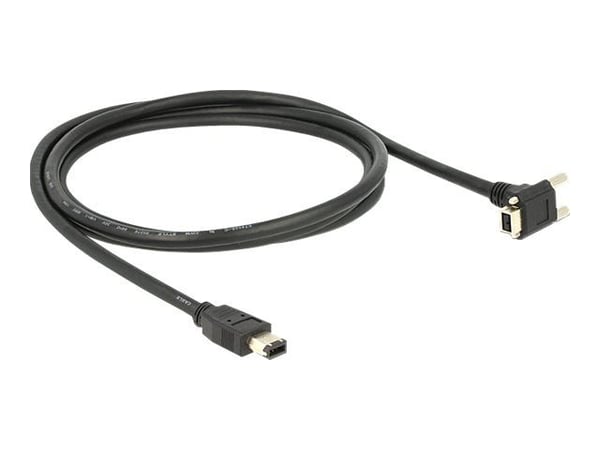 Delock - Datakabel - Firewire IEEE1394 (i.LINK) - 6 pin FireWire hann til FireWire 800 hann - 2 m - svart - 90° kontakt