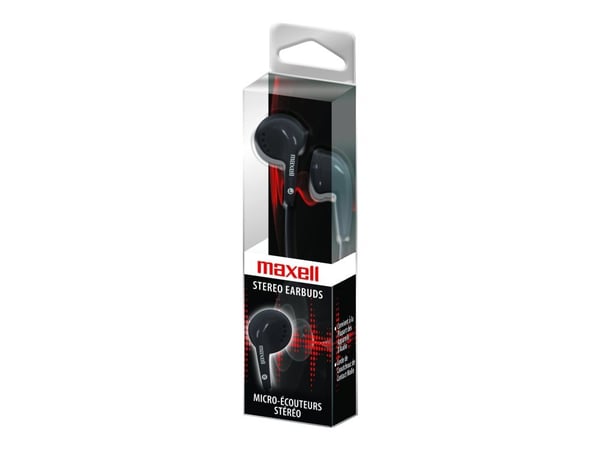 Maxell EB 95 - Ørepropper - ørepropp - kablet - 3,5 mm jakk - svart