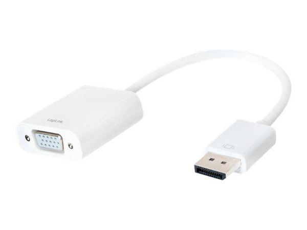LogiLink - VGA-adapter - DisplayPort (hann) til HD-15 (VGA) (hunn) - 15 cm - formstøpt - hvit