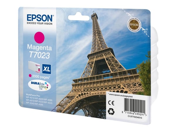Epson Eiffel Tower WP4000-/4500-sarjojen mustepatruuna XL magenta 2k, Väriainepohjainen muste, 21,3 ml, 1 kpl