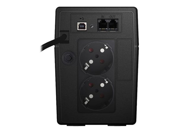 PowerWalker VI 650 LCD - UPS - AC 220/230/240 V - 360 Watt - 650 VA - 7 At - USB - lähtöliitännät: 2 - musta