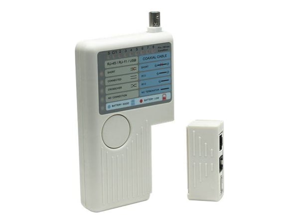 Intellinet 4-in-1 Cable Tester, RJ-11, RJ-45, USB and BNC, One Button Test - Nettverkstester