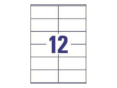 Avery Zweckform 3424 - Hvit - 48 x 105 mm 2400 etikett(er) (200 ark x 12) etiketter