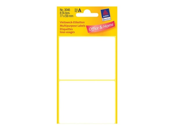 Avery Zweckform - Hvit - 59 x 77 mm 8 etikett(er) (4 ark x 2) flerbruks merkelapper