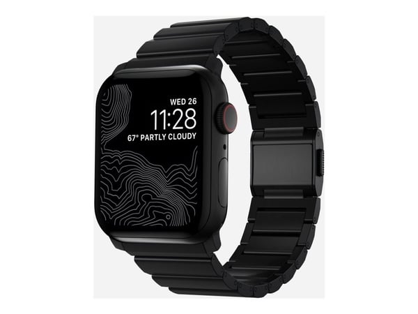 Nomad Titanium Band - Bånd for smart armbåndsur - 130 - 225 mm - svart - for Apple Watch Hermès Series 9, SE 3, Series 10, Series 11, Series 9, Ult...