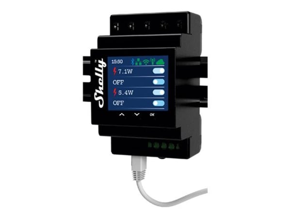 Shelly Pro 4PM V2 - WiFI-relé, 4 kanaler med effektmåling Shelly Pro 4PM V2 - WiFI-relé, 4 kanaler med effektmåling