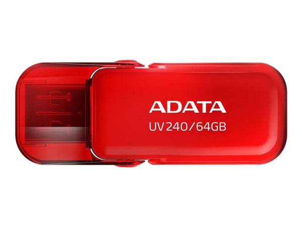 ADATA UV240 - USB flash-enhet - 64 GB - USB 2.0 - röd