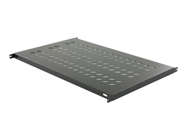 Lanview by Logon - Hylla för rack - kan monteras i skåp - svart, RAL 9005 - 1U - 19"