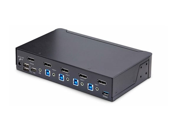 Startech 4-Port DisplayPort 1.4 KVM Switch, 8K 60Hz / 4K 144Hz, 2x USB 3.0 Ports, 4x USB 2.0 Ports, Hotkey Switching, TAA Compliant (D86A2-4-PORT-8...
