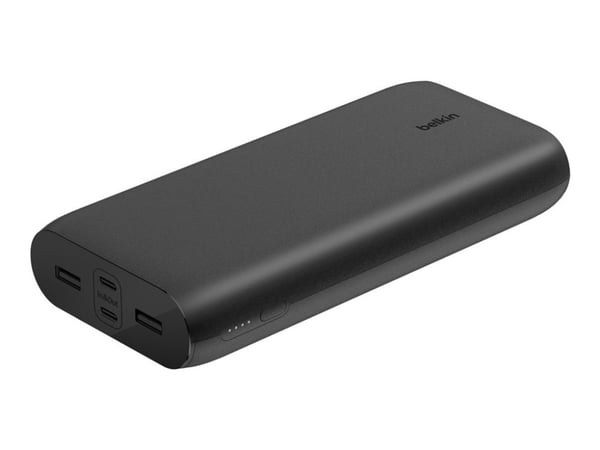 Belkin BoostCharge - Powerbank - 26000 mAh - 32 wattia - Pikalataus, PD - 4 lähtöliitintä (USB, 24 pin USB-C) - kaapelissa: USB-C