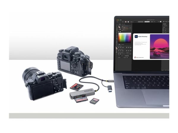 StarTech.com USB 3.0 Multi-Media muistikortinlukija, SD/microSD/CompactFlash-kortinlukija, Kannettava USB 5Gbps korttisovitin, Ulkoinen USB-C-korti...