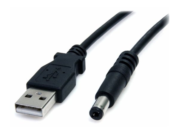 StarTech 3 ft USB to Type M Barrel 5V DC Power Cable - Power cable - USB (power only) (M) to DC jack 5.5 mm (M) - 3 ft - molded - black - USB2TYPEM...