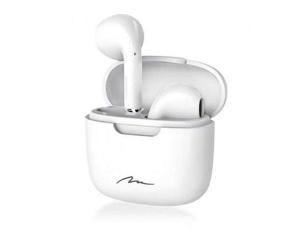 Media-Tech R-PHONES MT3608W - True wireless-hodetelefoner med mikrofon - i øret - Bluetooth - hvit
