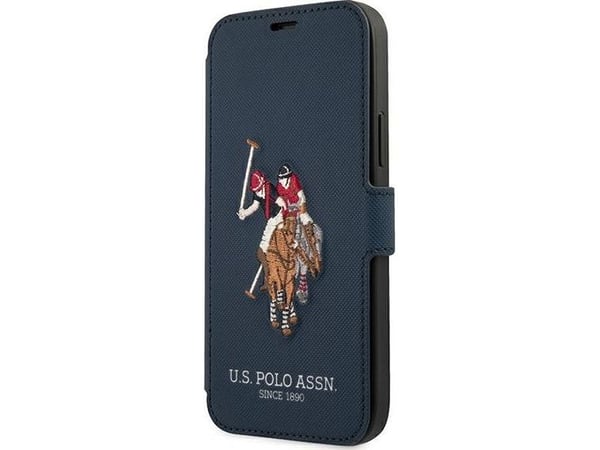 Varle: Deksel „Us Polo Assn“ „US Polo“ USFLBKP12MPUGFLNV til Apple iPhone 12/12 Pro 6,1" lys blå, bokomslag, polobroderi-kolleksjon