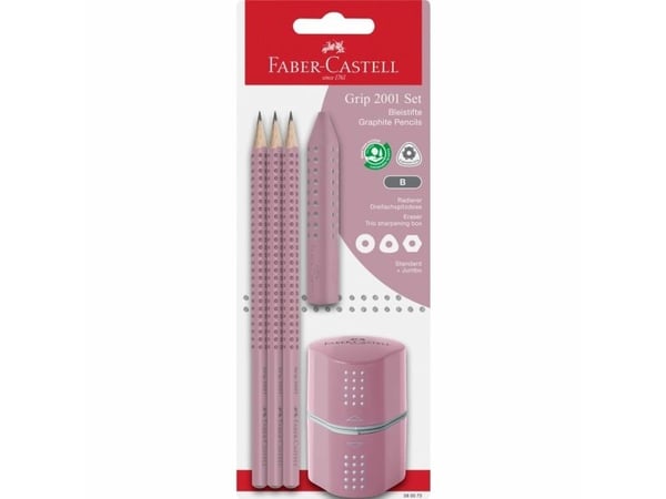 Faber-Castell 580073, B, Multifärg, Rosa, Triangulär, Konst, Grafisk teckning, Hobby, Kontor, Skola, Blåsa, 3 styck