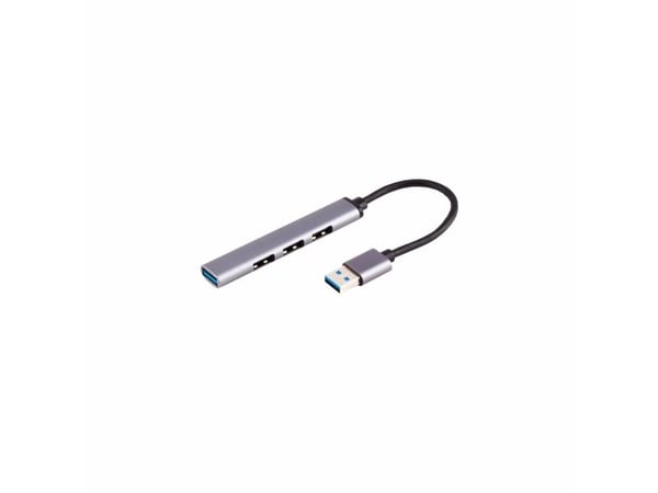 shiverpeaks®-BASIC-S--USB-A-hubb, 3,0, 4-fach USB-A, ALU, slimmad, 0,12 m (BS13-50001)