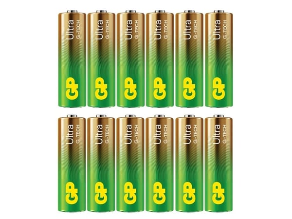 GP Batteries Ultra Alkaline GP15AU, Engangsbatteri, AA, LR06, Alkalinsk, 1,5 V, 12 stykker, Cd (kadmium), Hg (kvikksølv)