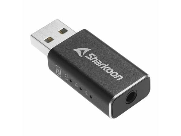 Sharkoon DAC Pro S, USB Type-A, 3?5 mm, Hankjønn, Sort, PC, 2 V