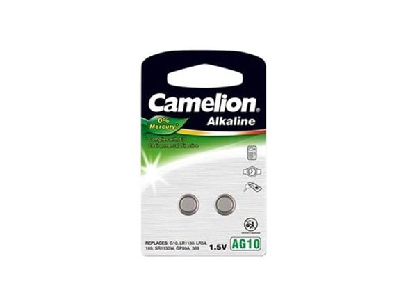 Camelion AG10/LR54/LR1130/389 alkalisk knappcelle 2 stk