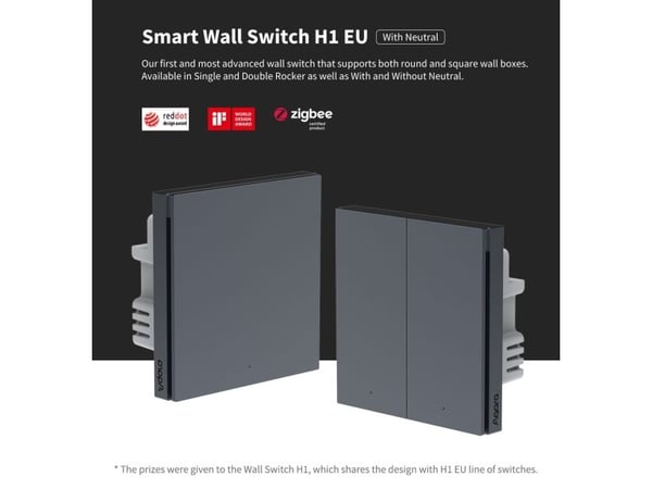 Aqara H1 Smart zigbee 1 avain harmaa seinäkytkin (WS-EUK03-G)