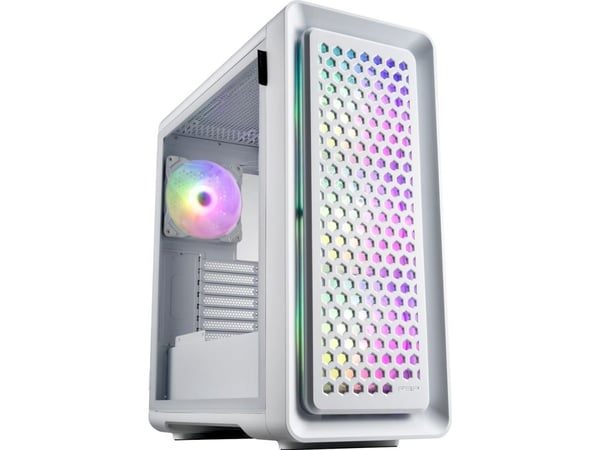 FSP CUT593P - FT - ATX - sidepanel med vindu (herdet glass) - ingen strømforsyning (ATX) - hvit - USB/lyd