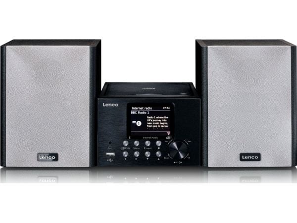Lenco MC-250, Hemmaljud minisystem, Svart, 1 däck, 24 W, DAB+,FM, TFT