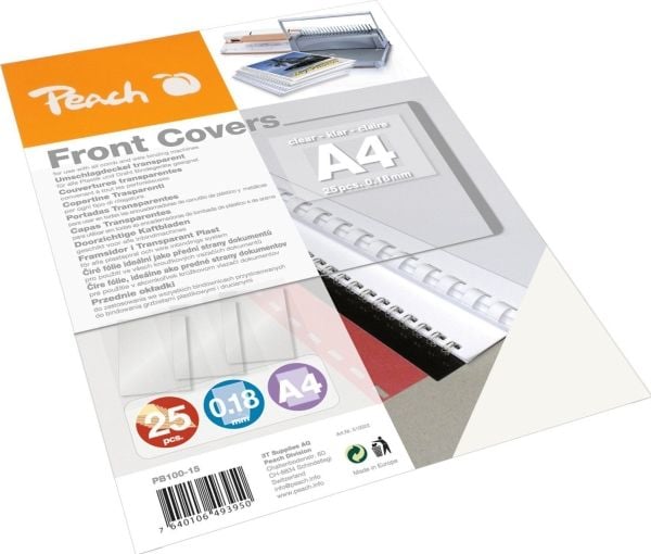 Peach Bürogeräte, A4, Läpinäkyvä, 25 kpl