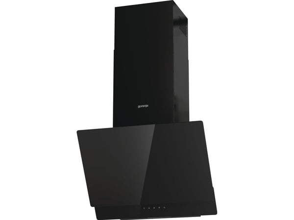 Gorenje Essential WHI649EB - Panser - skorsteinvinklet - bredde: 60 cm - dybde: 33.5 cm - ekstraksjon og resirkulasjon (-) - med intern motor - svart
