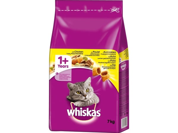 Whiskas tørrfôr for voksne katter med kylling - 7 kg