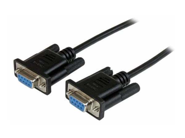 StarTech 1m Black DB9 RS232 Serial Null Modem Cable F/F - DB9 Female to Female - 9 pin RS232 Null Modem Cable - 1 meter, Black - Null modem-kabel -...