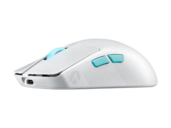 ASUS ROG Harpe Ace - Aim Lab Edition - mus - optisk - 5 knapper - kablet, trådløs - USB, Bluetooth 5.1, 2.4 GHz - USB ROG Omni trådløs mottaker - hvit