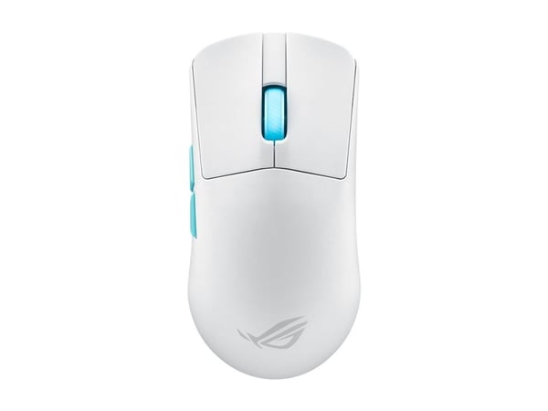 ASUS ROG Harpe Ace - Aim Lab Edition - mus - optisk - 5 knapper - kablet, trådløs - USB, Bluetooth 5.1, 2.4 GHz - USB ROG Omni trådløs mottaker - hvit