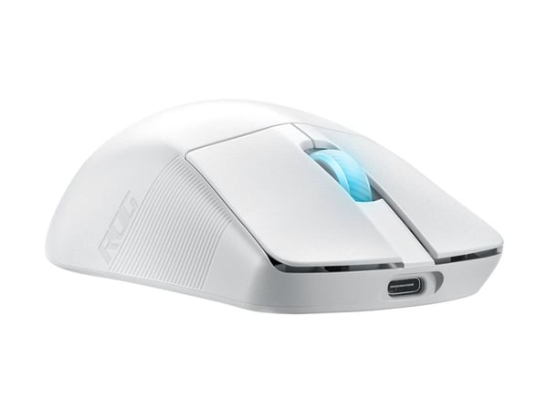 ASUS ROG Harpe Ace - Aim Lab Edition - mus - optisk - 5 knapper - kablet, trådløs - USB, Bluetooth 5.1, 2.4 GHz - USB ROG Omni trådløs mottaker - hvit
