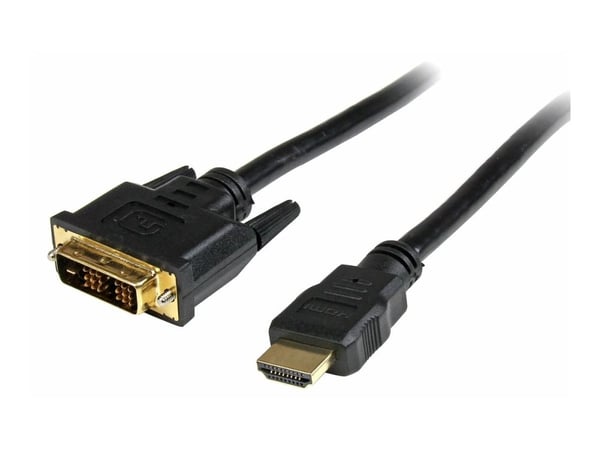 Startech 0.5m HDMI to DVID Cable M/M - Adapterkabel - DVI-D hann til HDMI hann - 50 cm - dobbeltisolert - svart