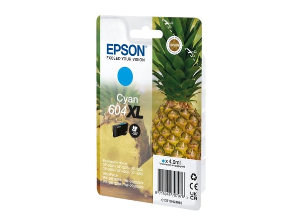 Epson 604XL - 4 ml - syaani - alkuperäinen - läpipainopakkaus, jossa RF/akustinen hälytys - värikasetti - Expression Home XP-2200, 2205, 3200, 3205...
