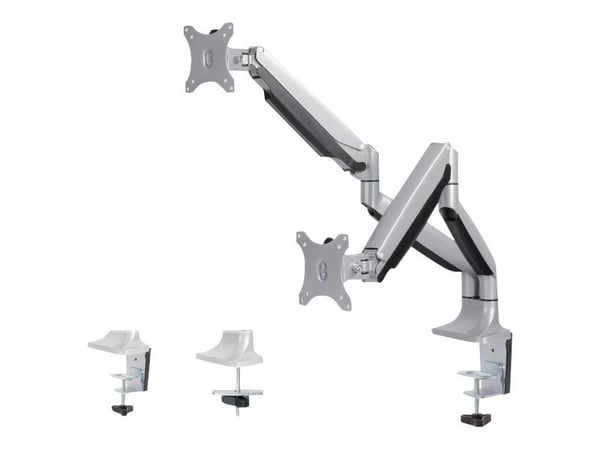 Neomounts NM-D750D - Monteringssats - fullständig rörelse - för 2 LCD-bildskärmar - silver - skärmstorlek: 10"-32" - klämma, monterbar, skyddshylsa...
