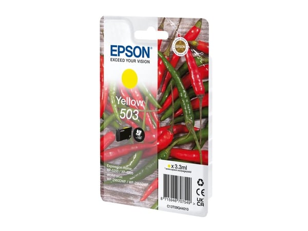 Epson 503, Perusvärintuotto, 3,3 ml, 165 sivua, 1 kpl, Kertapakkaus